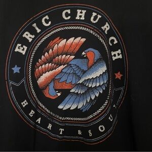 Mens Graphic Tee T Shirt Black L Large 44” Eric Church Heart & Soul 2022